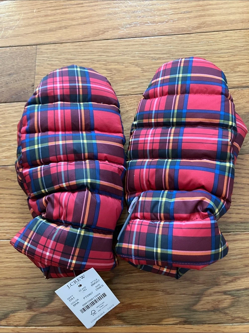 NWT J. Crew Factory Women’s Red Plaid Mittens